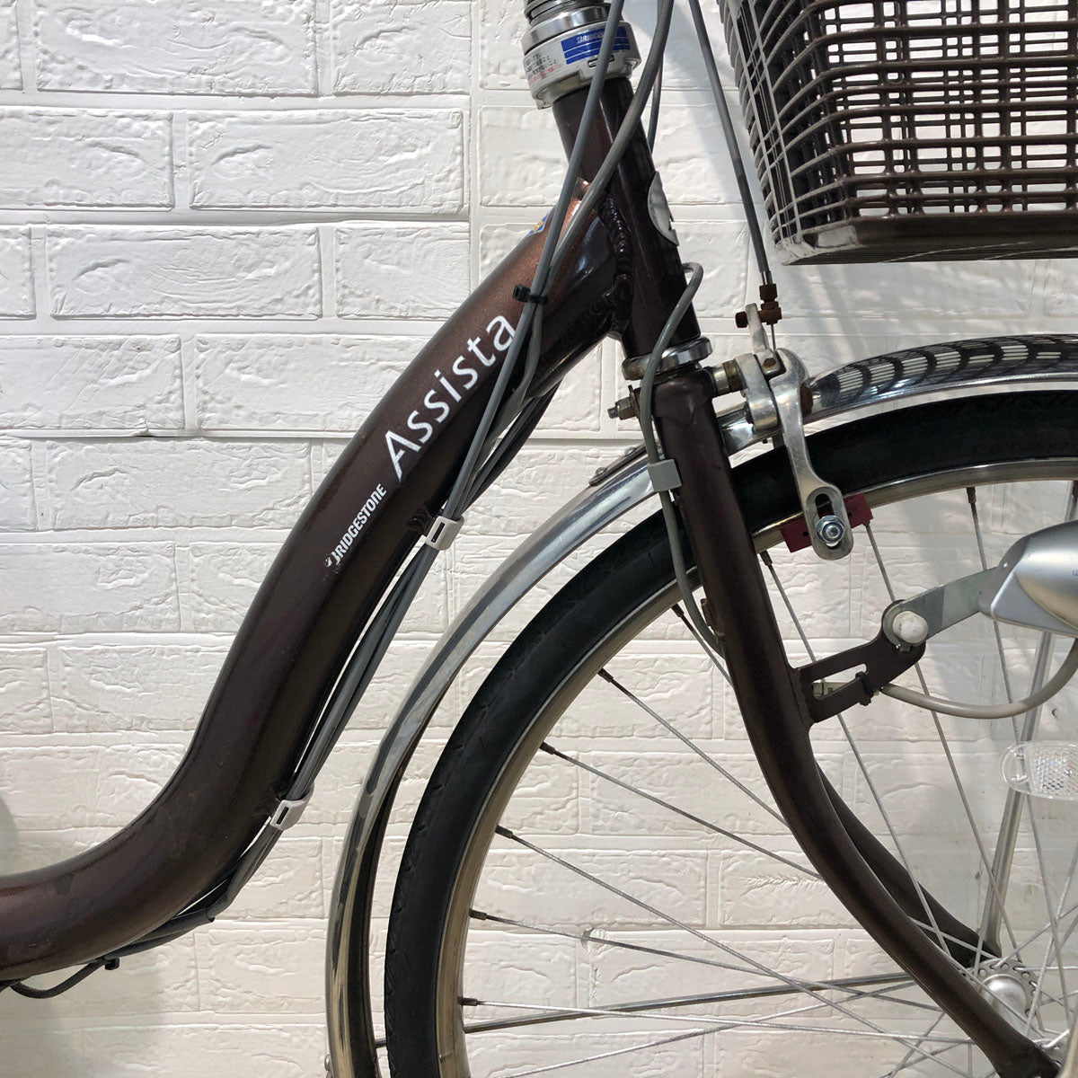 中古電動自転車 ブリヂストン アシスタ  ライト ブラウン 26インチ YA088