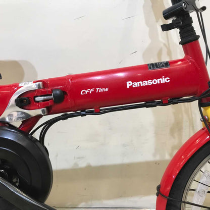 折りたたみ パナソニック オフタイム レッド × イエロー 前18×後20インチ KQ124【中古車】