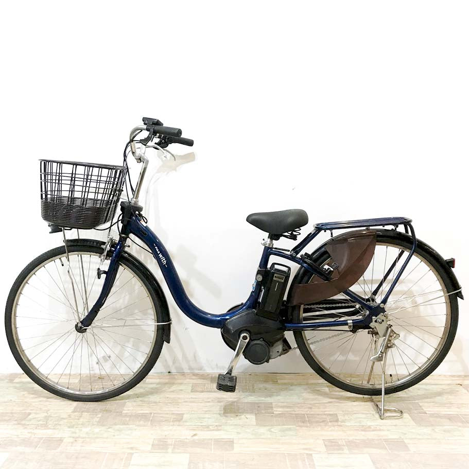 中古電動自転車 ヤマハ PAS ウィズ ネイビー 26インチ KJ080
