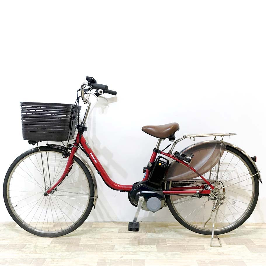 中古電動自転車 パナソニック ビビDX レッド 26インチ KJ085