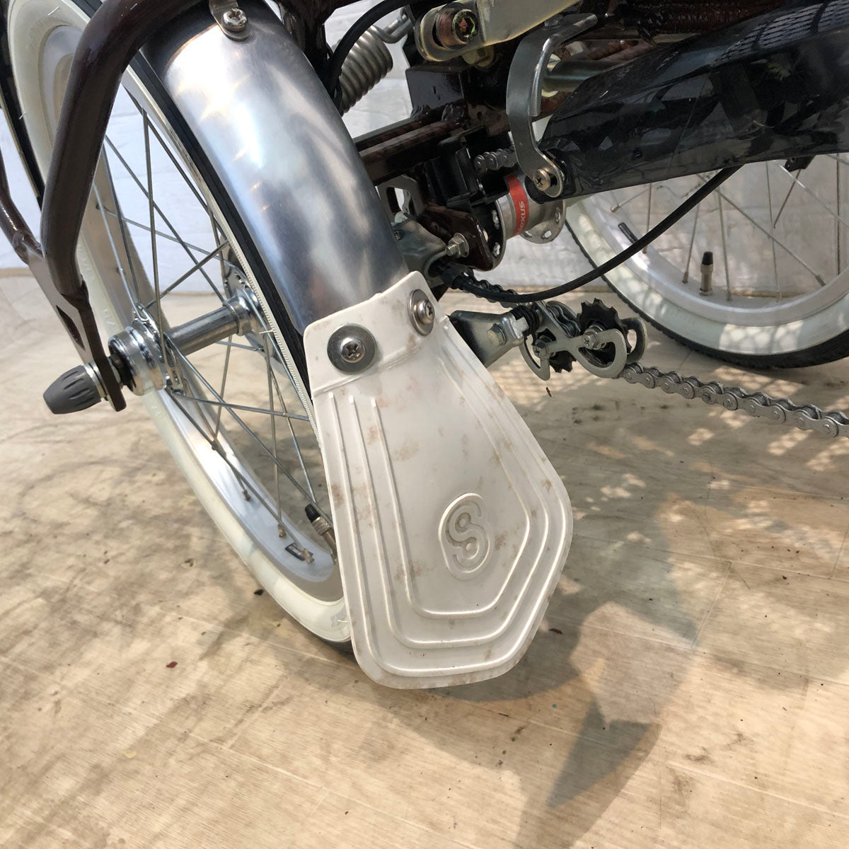 中古電動自転車 ヤマハ PAS パス ワゴン ブラウン 前18×後16インチ YA094