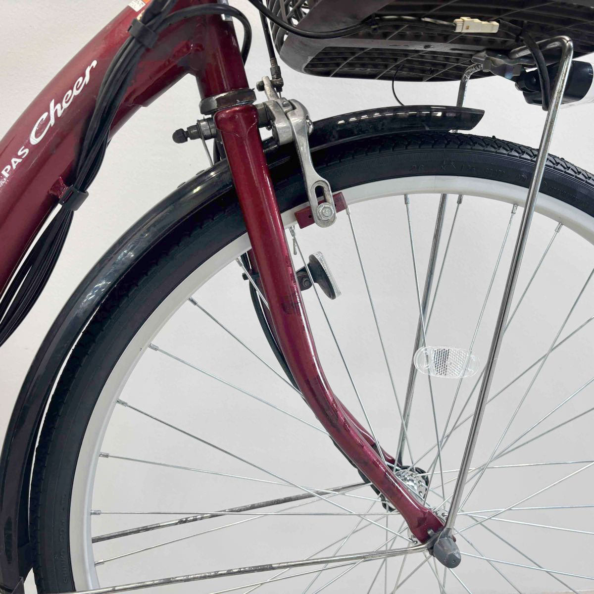 中古電動自転車 ヤマハ PAS チア レッド 26インチ YJ034
