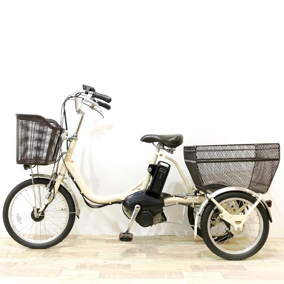 中古電動自転車 ヤマハ PAS ワゴン  ベージュ 18×16インチ KJ091