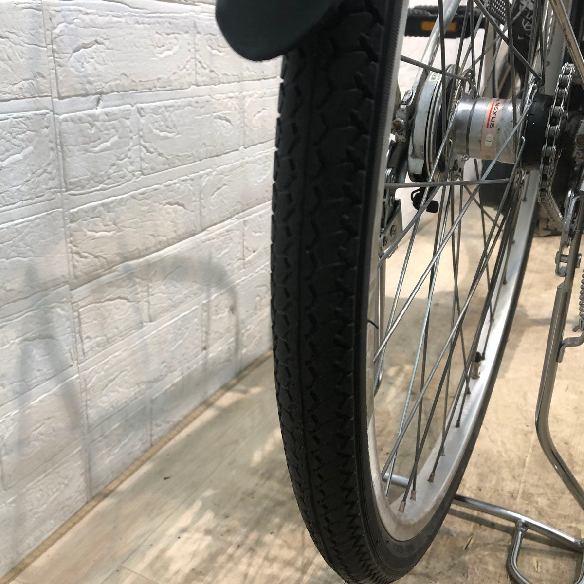 中古電動自転車 新品バッテリー パナソニック ビビ TX シルバー 26インチ YA104