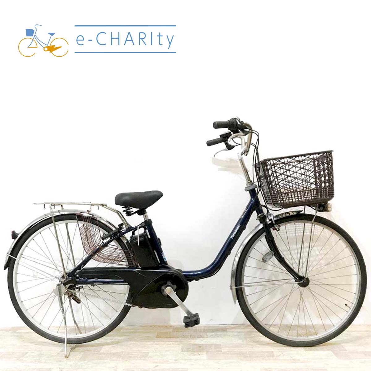 中古電動自転車 パナソニック ビビ ネイビー 26インチ KJ097