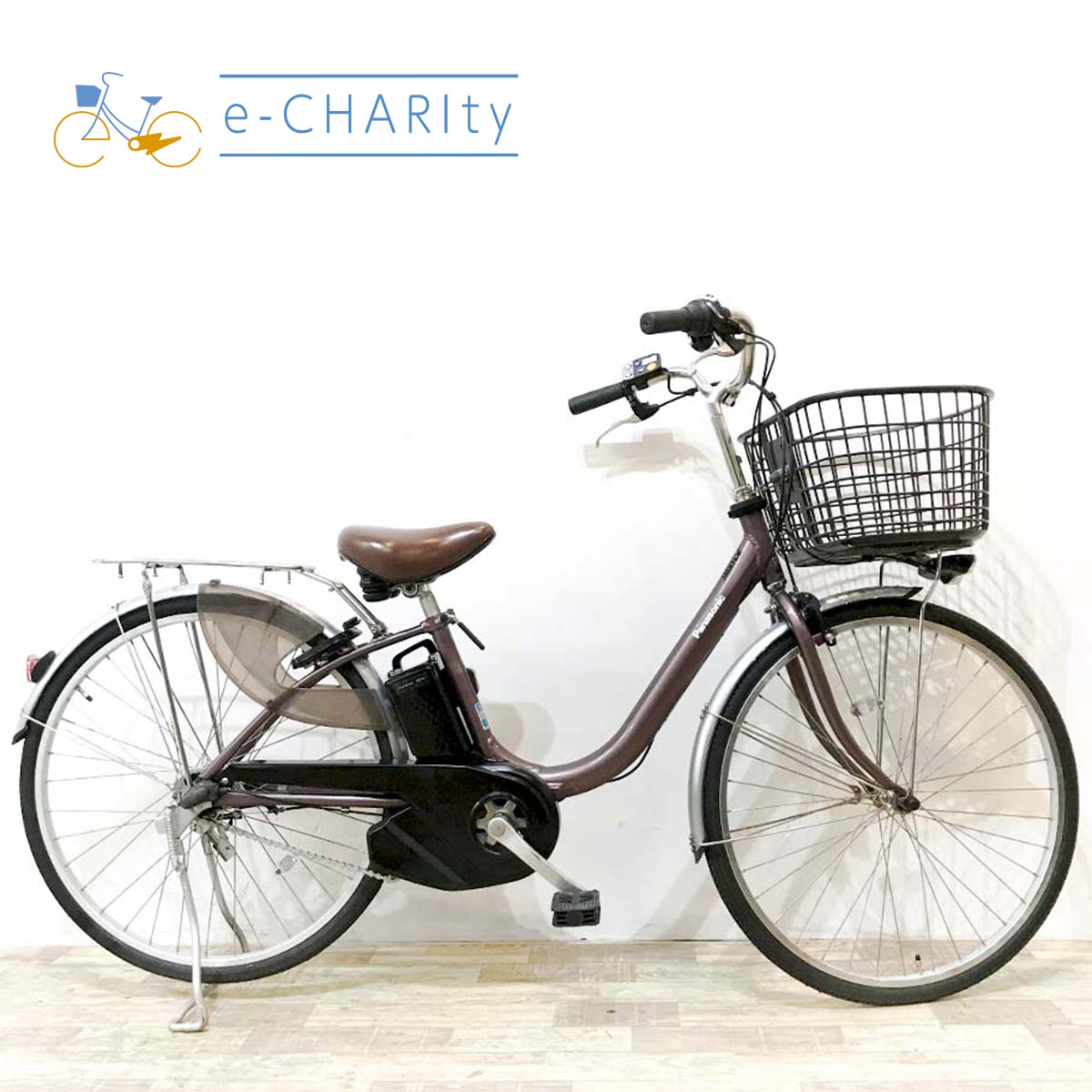 中古電動自転車 パナソニック ビビL ブラウン 26インチ KJ099