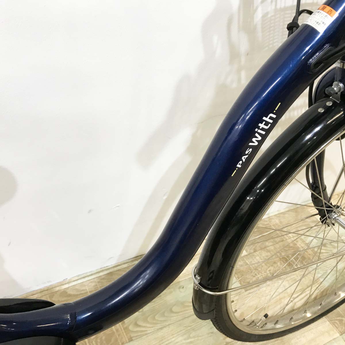 中古電動自転車 ヤマハ PAS ウィズ ネイビー 26インチ KJ100