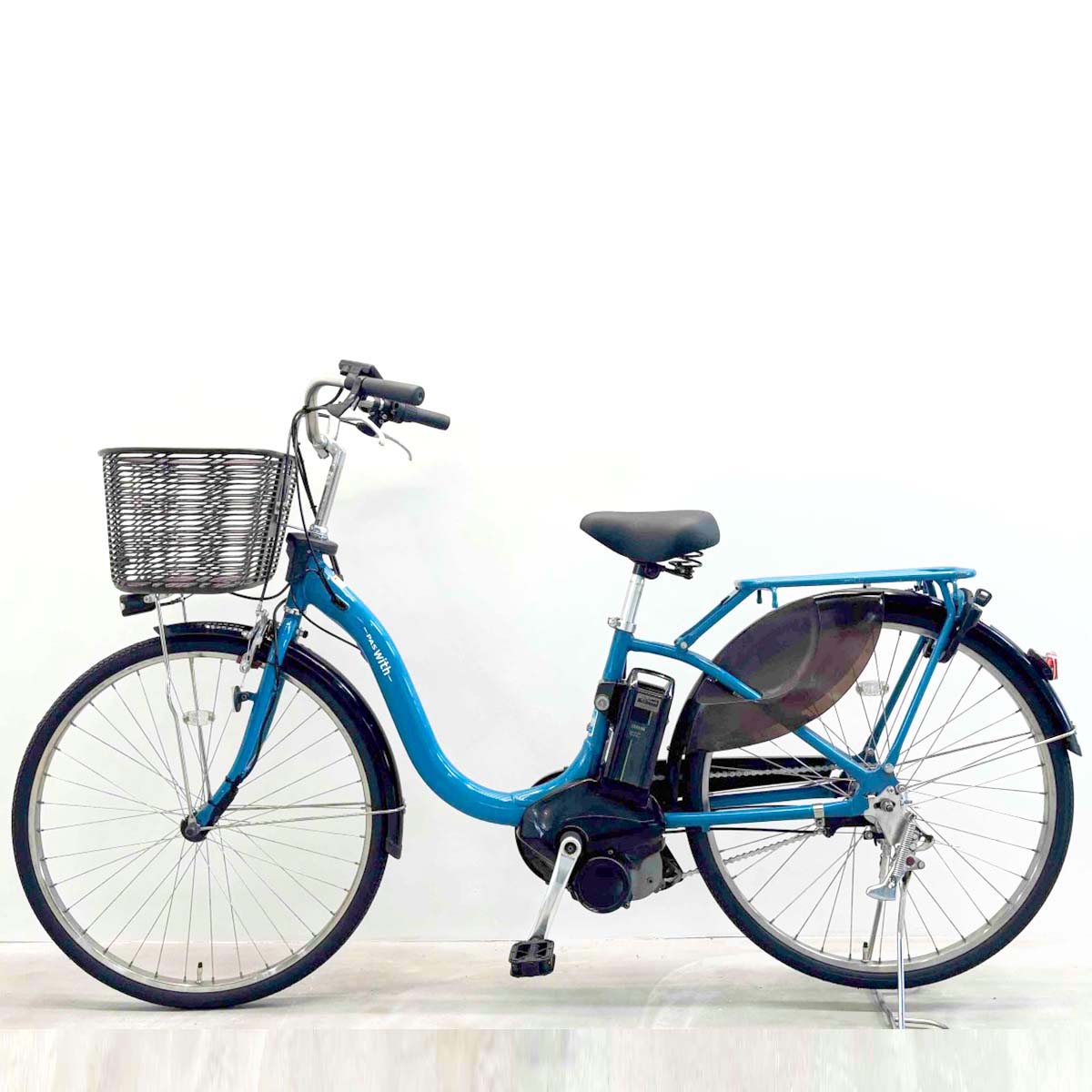 中古電動自転車 ヤマハ PAS ウィズ  ブルー 26インチ YJ047