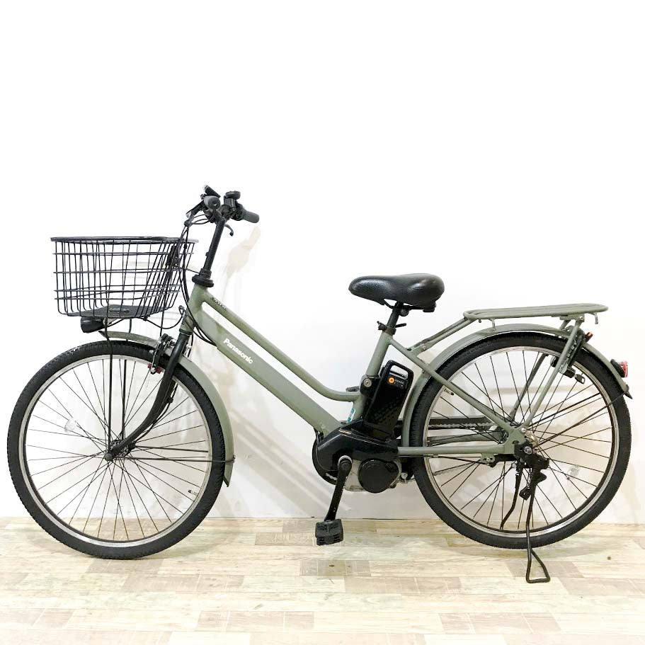 中古電動自転車 パナソニック ティモS カーキ 26インチ KJ103