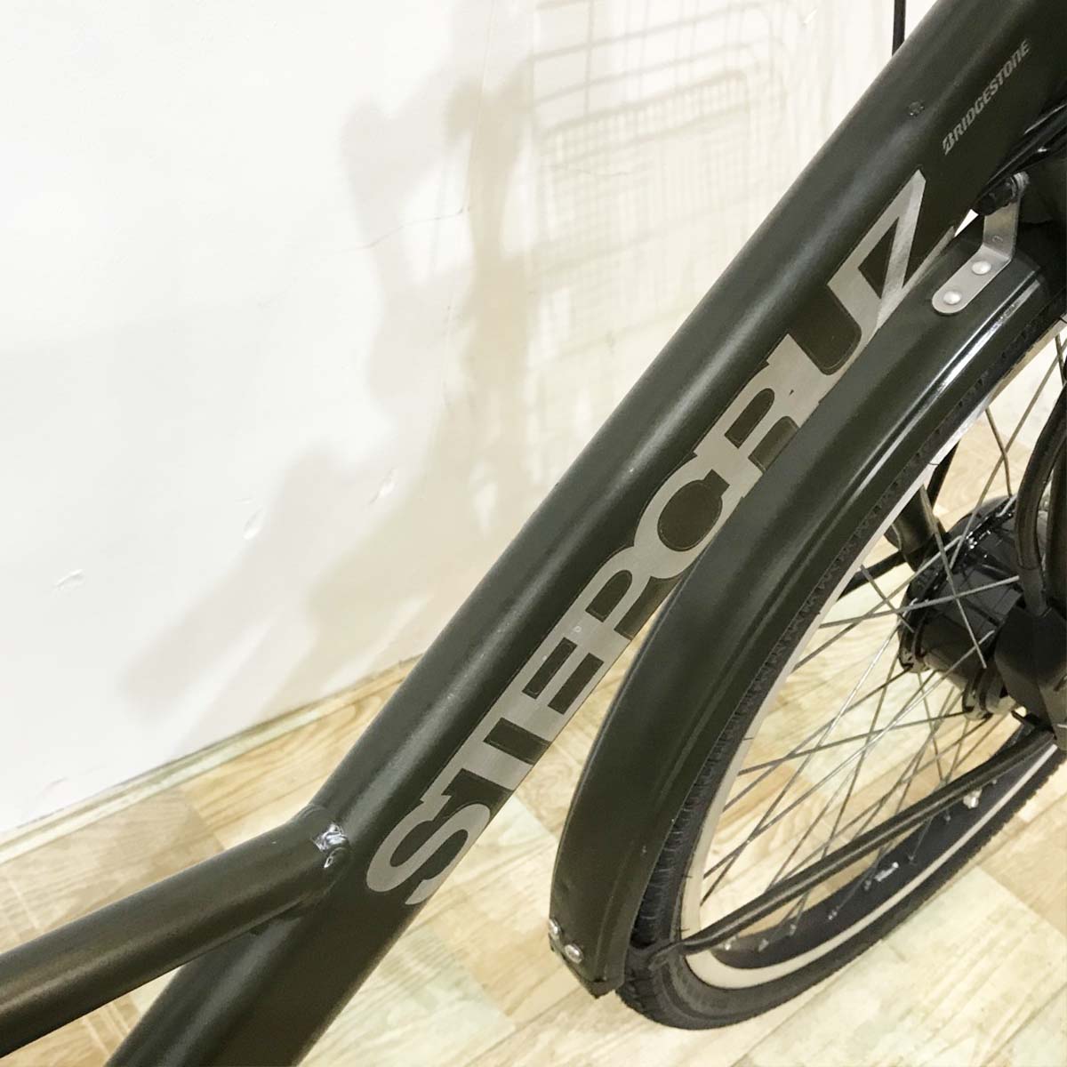 中古電動自転車 ブリヂストン ステップクルーズ カーキ 26インチ KJ104