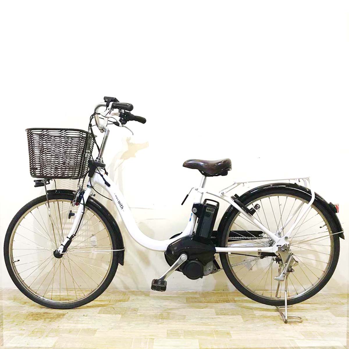中古電動自転車 ヤマハ PAS With パス ウィズ ホワイト 24インチ KA006 【中古車】