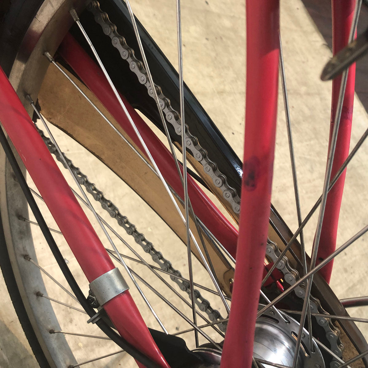 中古電動自転車 パナソニック ビビ DX レッド 26インチ YA123