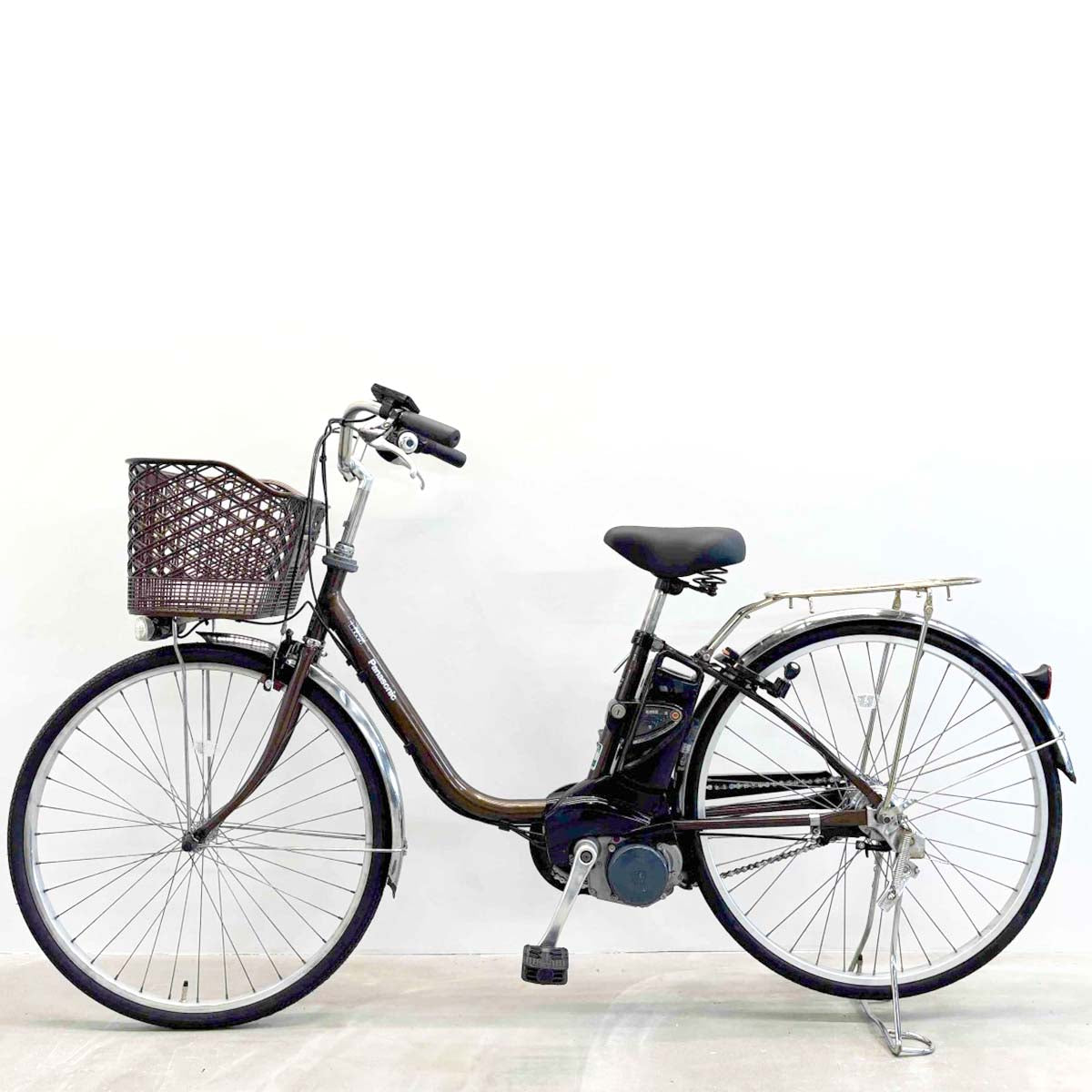 中古電動自転車 新品バッテリー パナソニック ビビTX ブラウン 26インチ YJ074