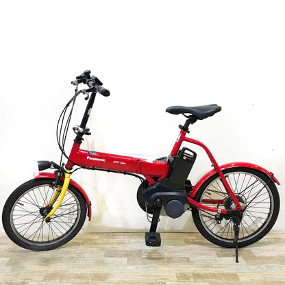 折りたたみ パナソニック オフタイム レッド × イエロー 前18×後20インチ KV109 【中古車】