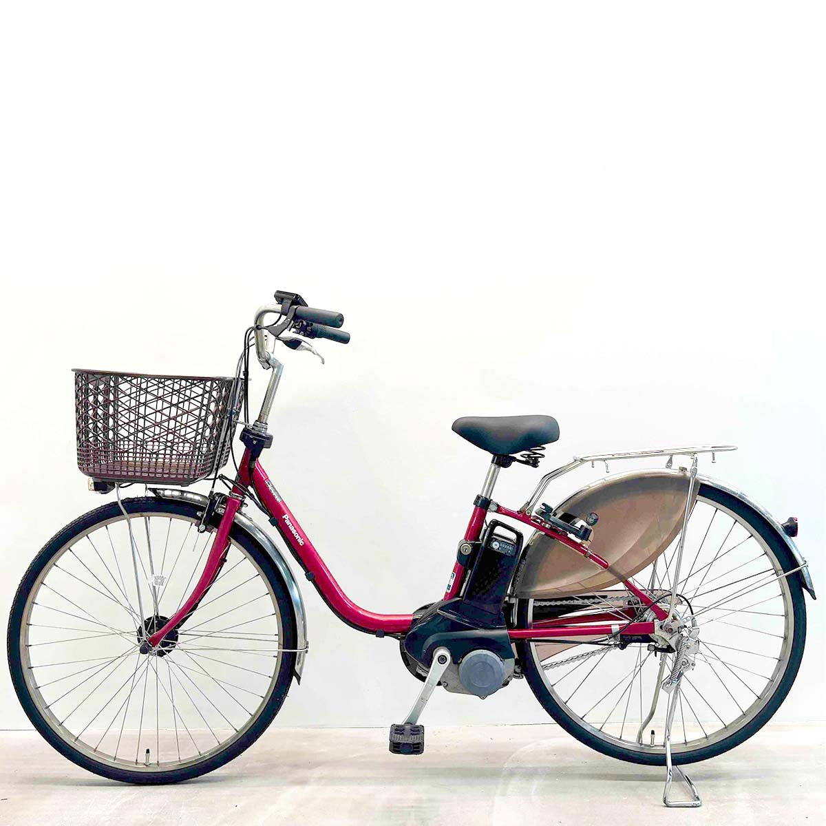 中古電動自転車 パナソニック ビビDX レッド 26インチ YJ081