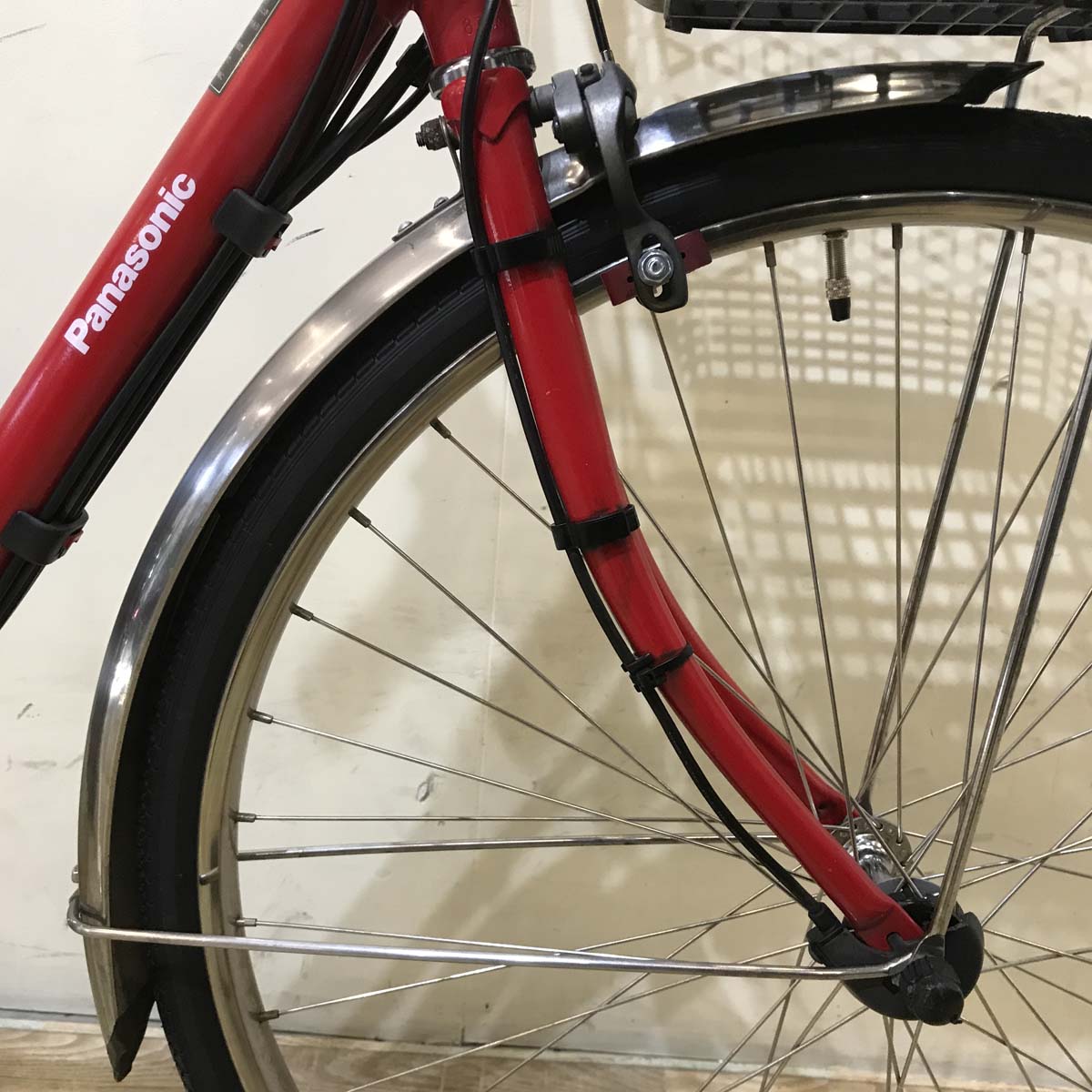 中古電動自転車 パナソニック ビビ DX レッド 26インチ KA030  