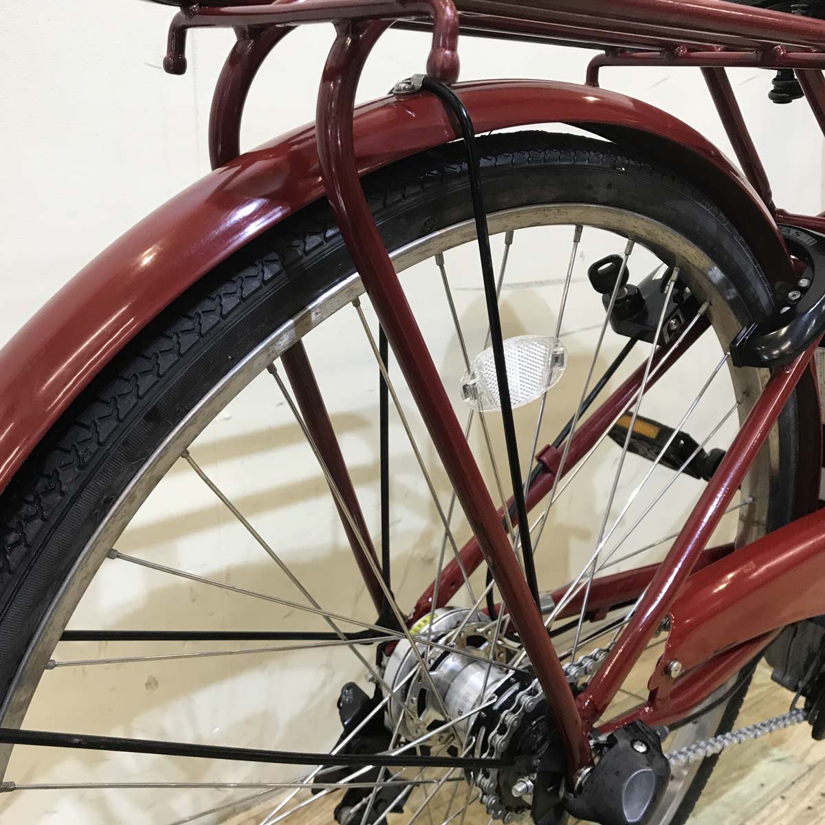中古電動自転車 ヤマハ PAS Ami パス アミ レッド 26インチ KA032