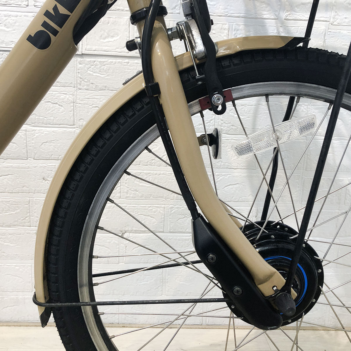 中古電動自転車 新品バッテリー ブリヂストン ビッケモブdd ベージュ 24×20インチ YG064