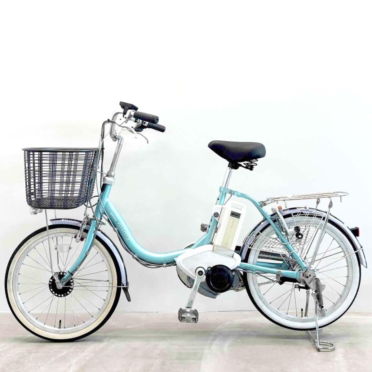 中古電動自転車 ブリヂストン アシスタコンパクト ブルー 20インチ YJ087