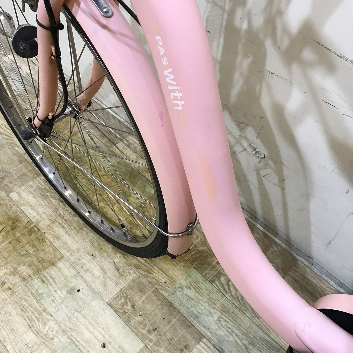 中古電動自転車 ヤマハ PAS With DX パス ウィズ DX ピンク 26インチ KF060 