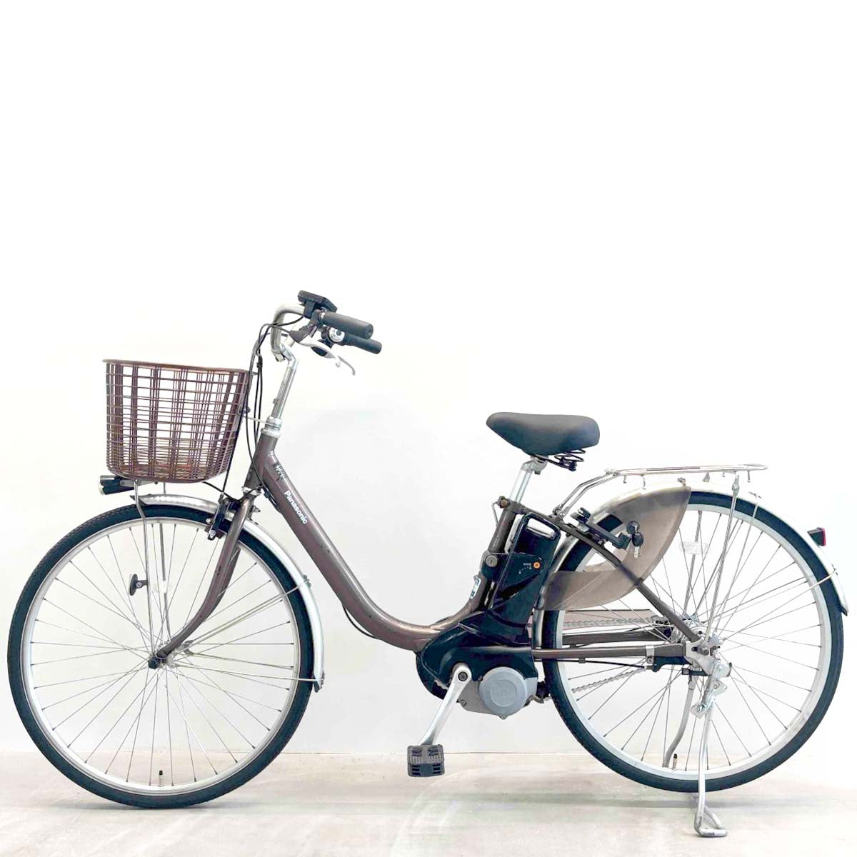 中古電動自転車 新品バッテリー パナソニック ビビ ライトU ブラウン 26インチ YJ093