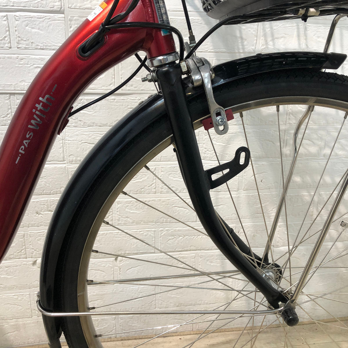 中古電動自転車 ヤマハ PAS With SP パス ウィズ SP レッド 26インチ YB037
