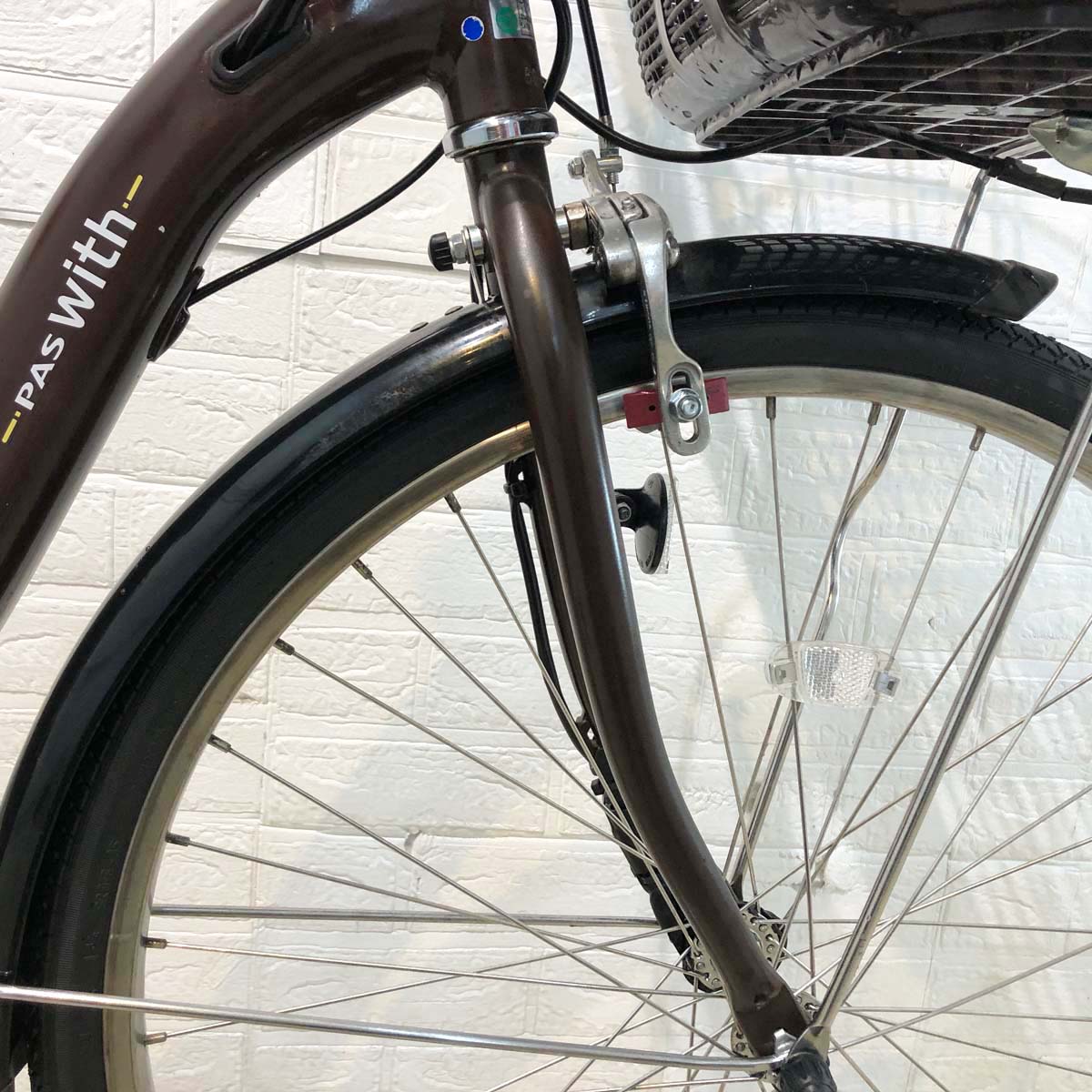 中古電動自転車 ヤマハ PAS ウィズ ブラウン 24インチ YG082