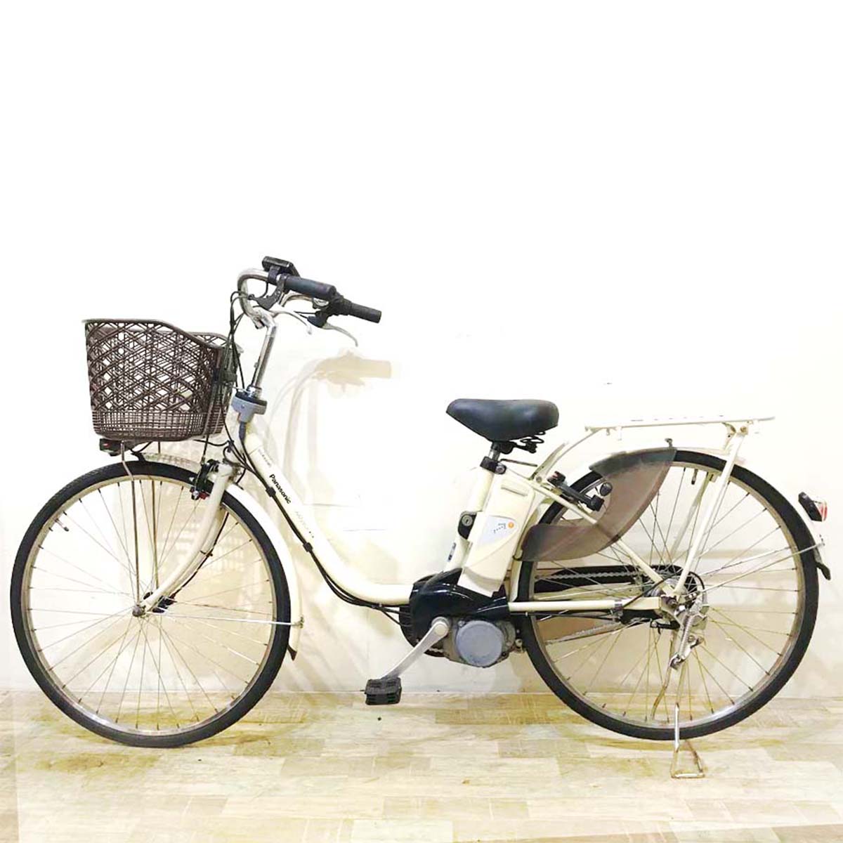 中古電動自転車  パナソニック ビビ スタイル DX アイボリーホワイト 26インチ KA052