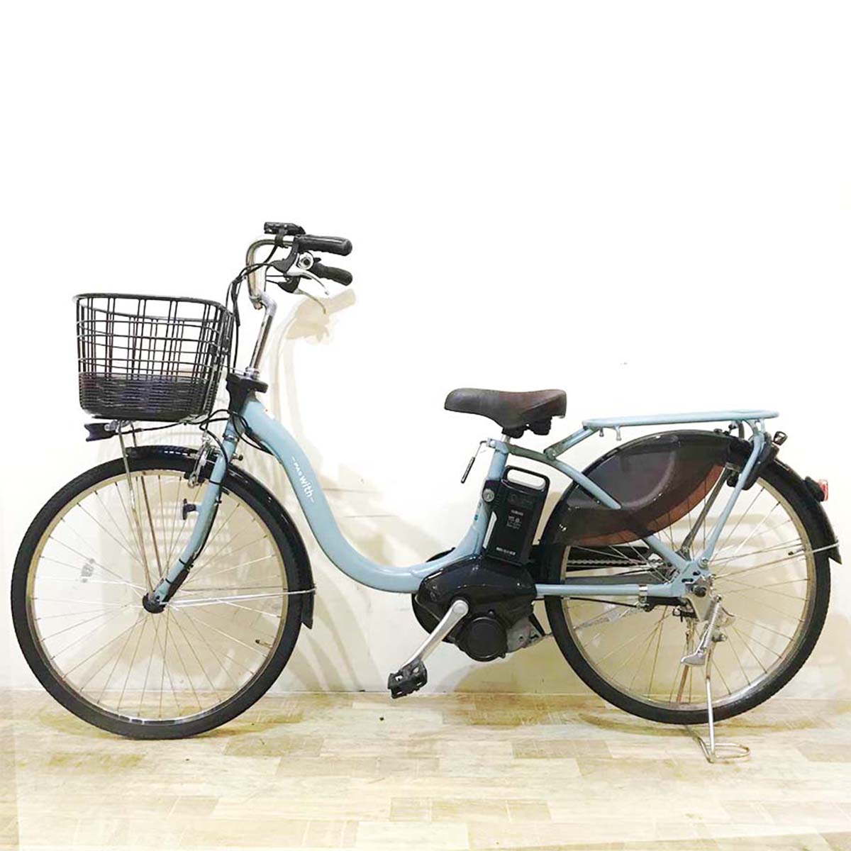 中古電動自転車  ヤマハ PAS With パス ウィズ ブルー 24インチ KA053