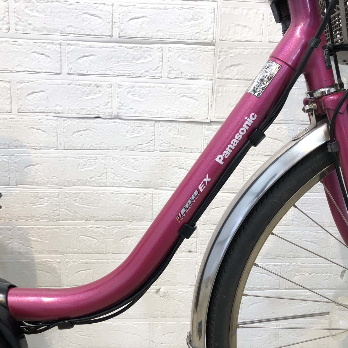 中古電動自転車 パナソニック ビビEX ピンク 26インチ YG087