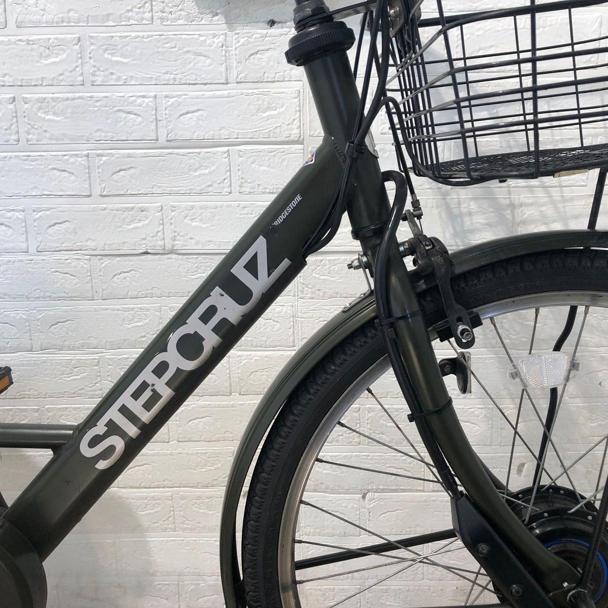 中古電動自転車 ブリヂストン ステップクルーズ e カーキ 26インチ YB049