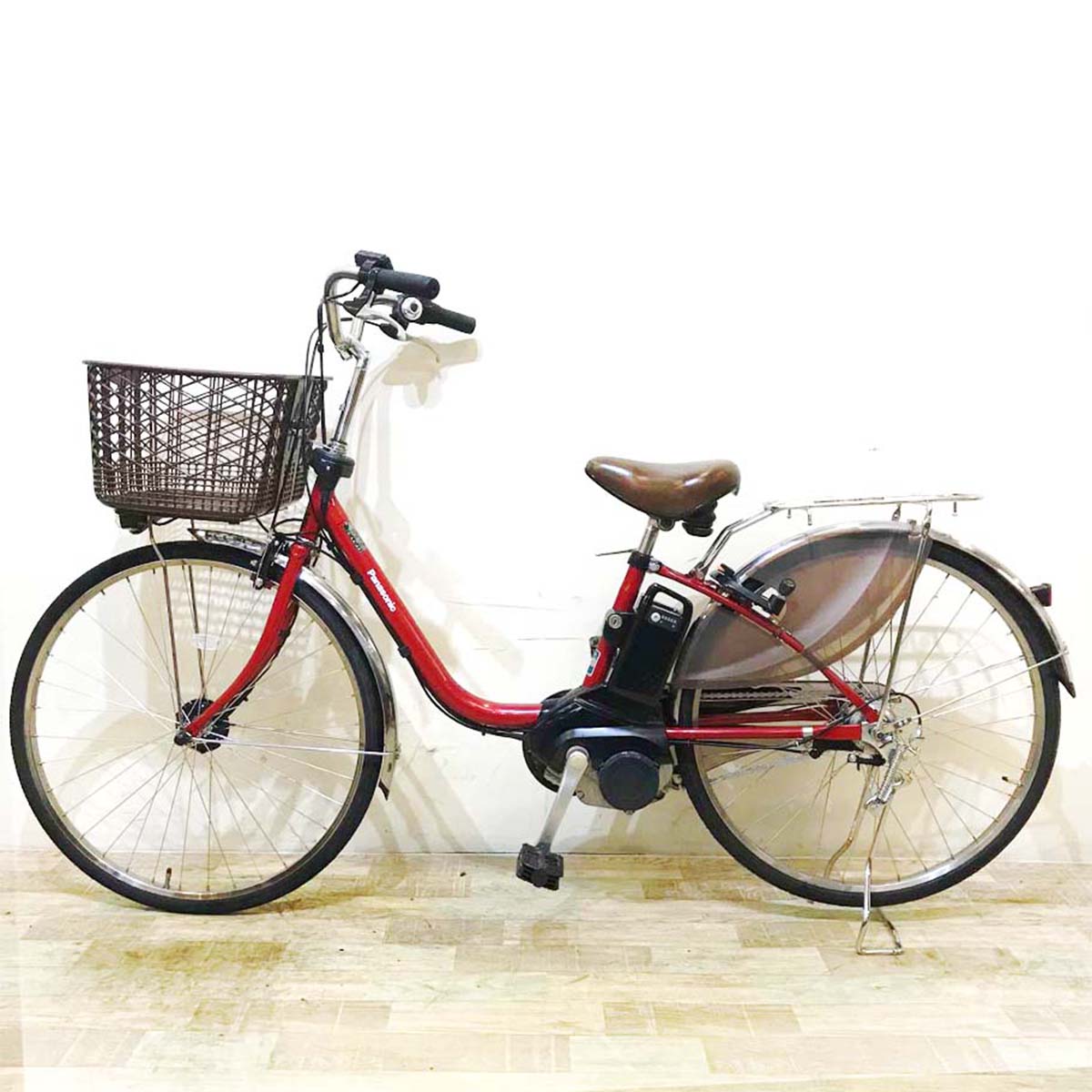 中古電動自転車  パナソニック ビビ DX レッド 26インチ KA062