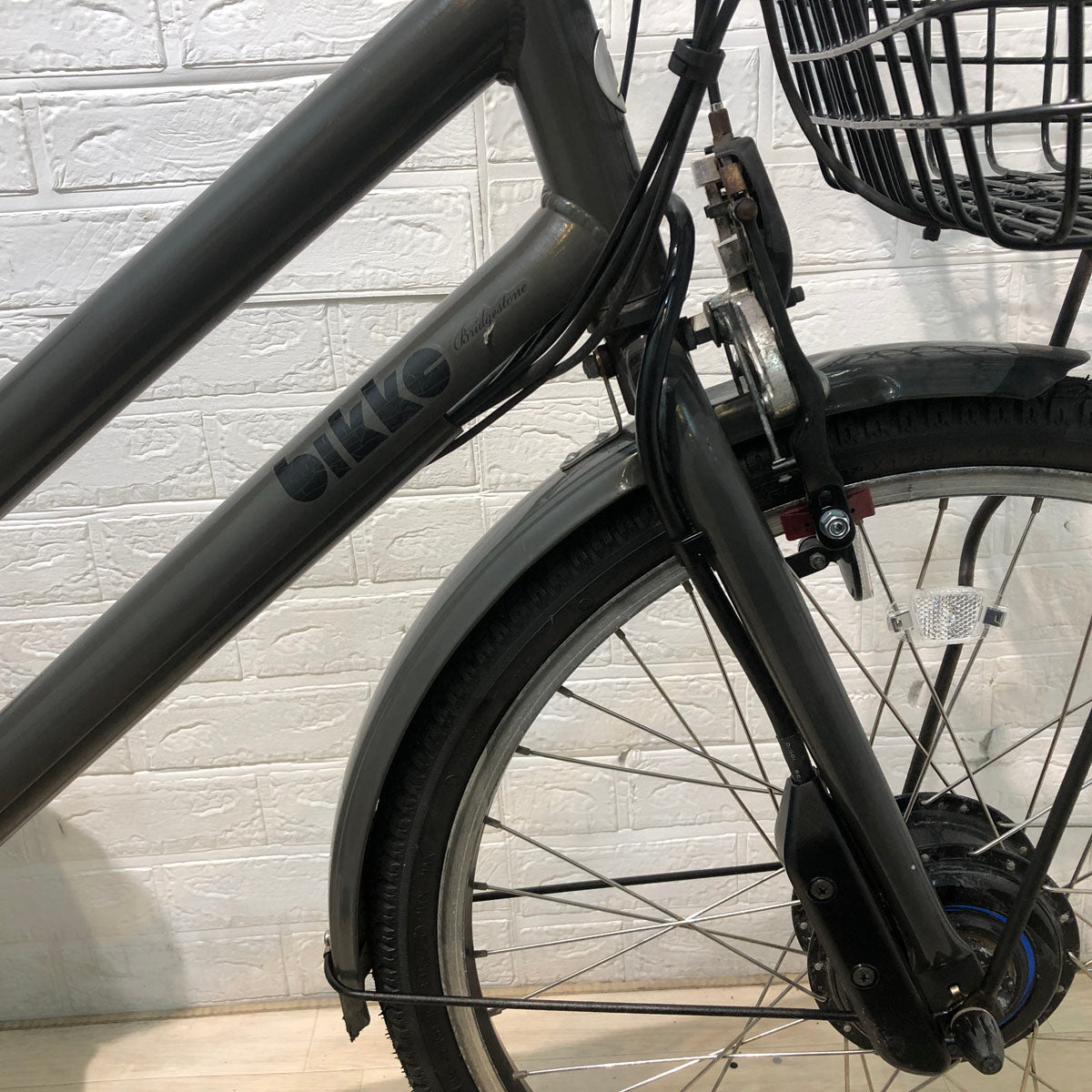中古電動自転車 ブリヂストン bikke GRI ビッケ グリ グレー 前24×後20インチ YB060 