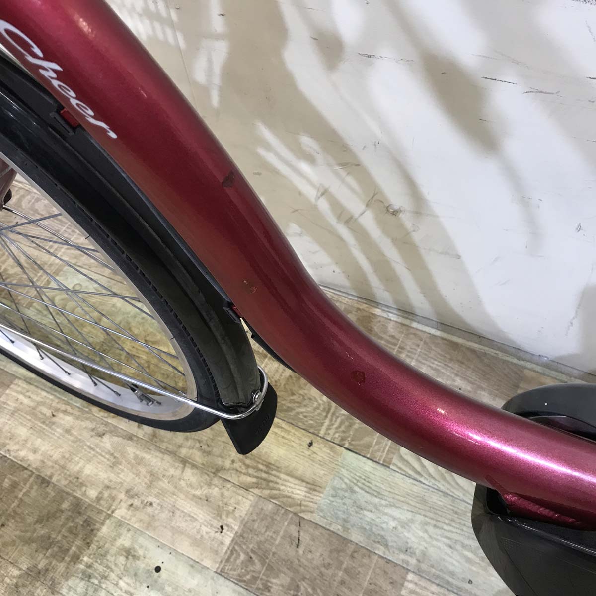 中古電動自転車  ヤマハ PAS Cheer パス チア レッド 26インチ KA072