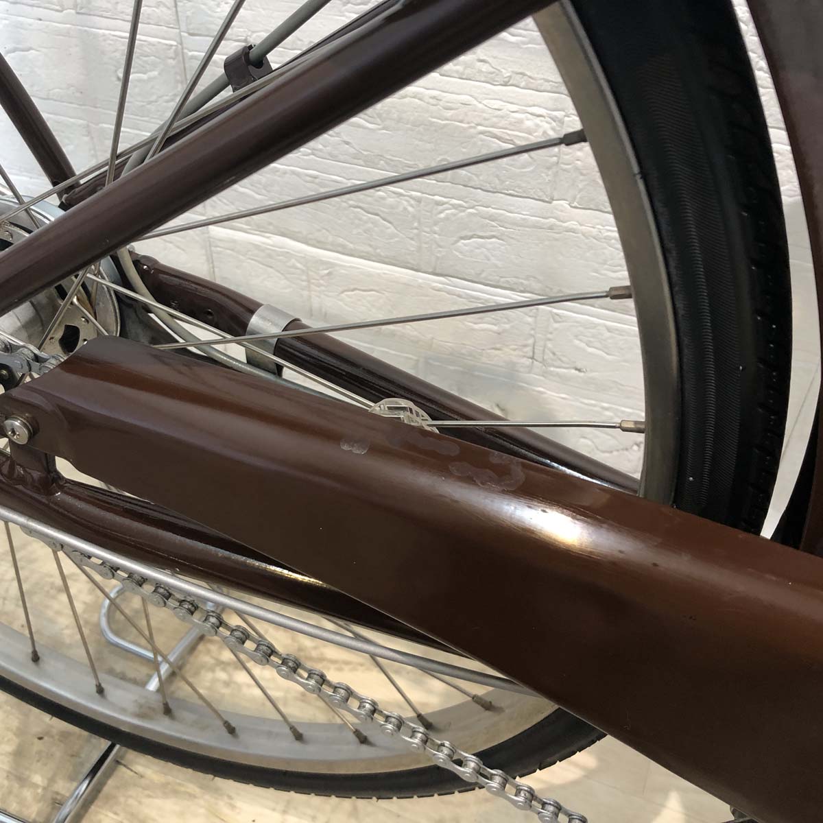 中古電動自転車 ブリヂストン アシスタ ポルク ブラウン 26インチ YB063 