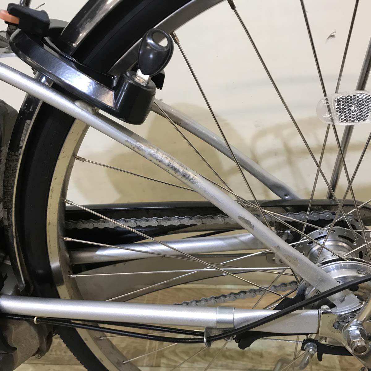 中古電動自転車  パナソニック ビビ DX シルバー 26インチ KA084