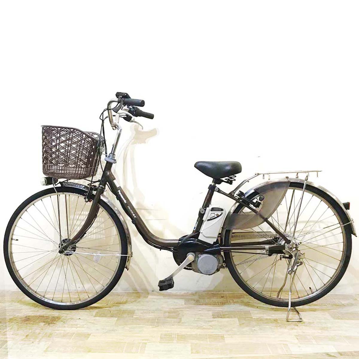 中古電動自転車 パナソニック ビビ SX ブラウン 26インチKA087 