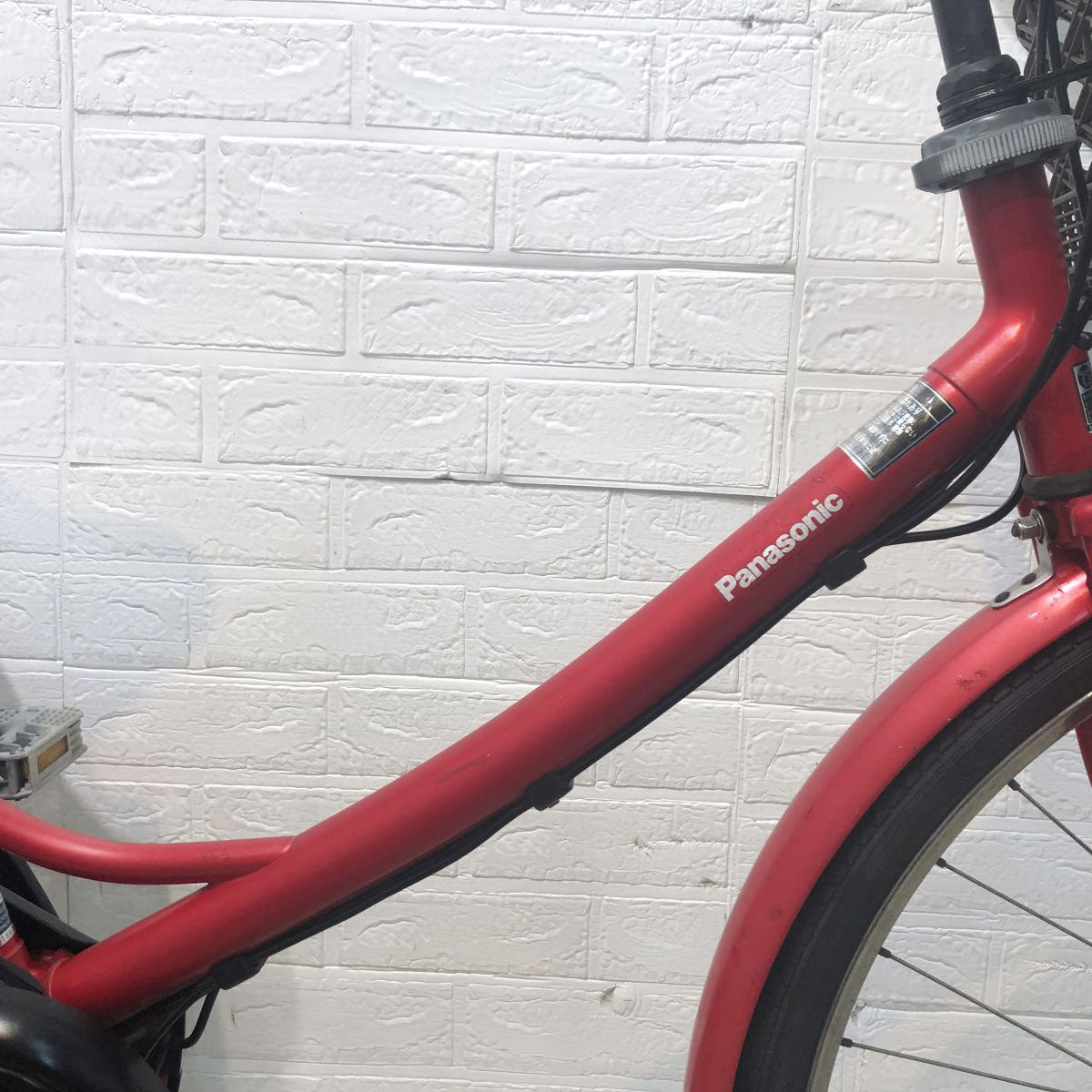 中古電動自転車 パナソニック エーガールズ レッド 26インチ YG120