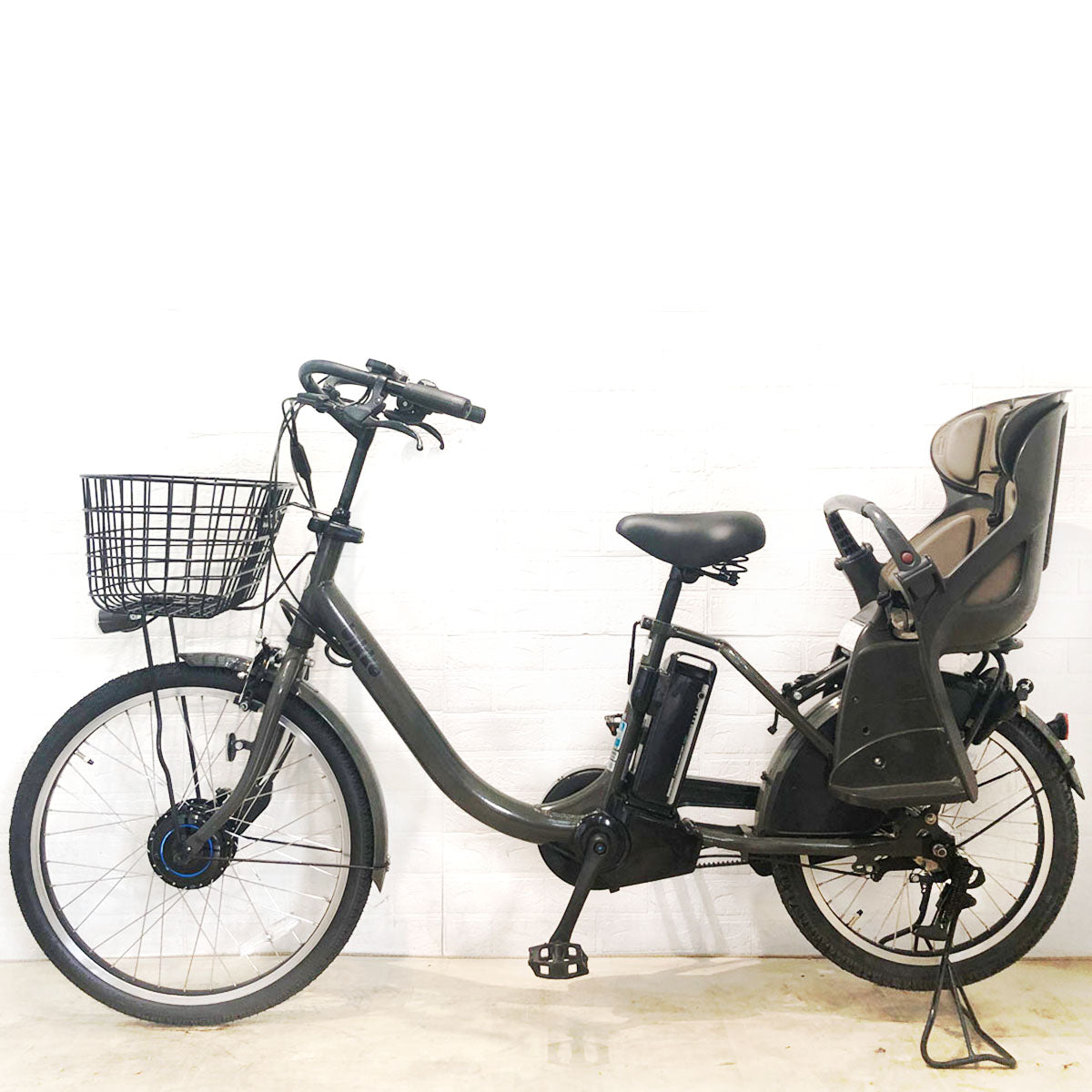 中古電動自転車 ブリヂストン bikke MOB dd ビッケ モブ dd グレー 前