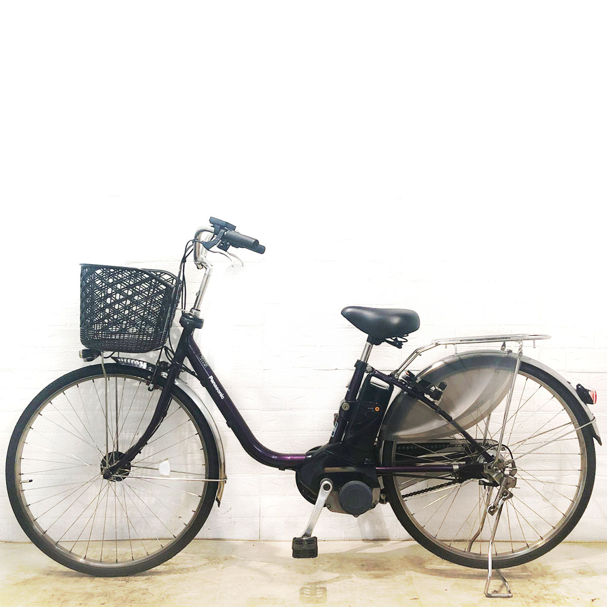 中古電動自転車 新品バッテリー パナソニック ビビ DX パープル 26インチ YB085