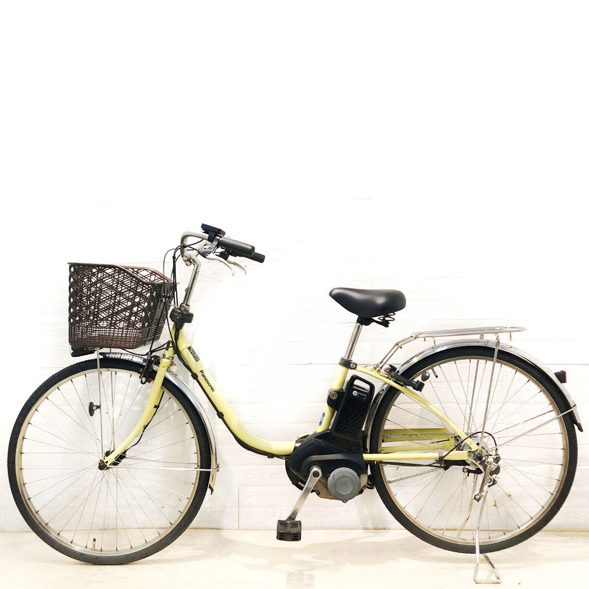 1年保証 送料無料　パナソニック　ビビEX 26インチ　茶色　電動アシスト自転車 中古電動自転車 パナソニック ビビ スタイル イエロー 26インチ YB088