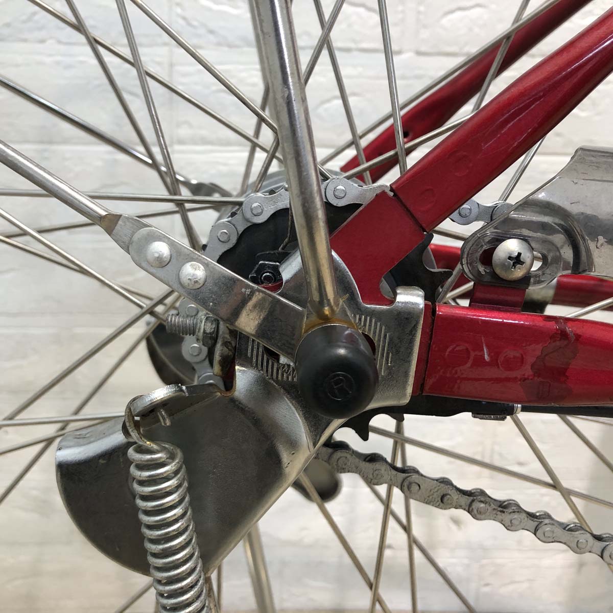 中古電動自転車 新品バッテリー パナソニック ビビ DX CITY ビビ DX シティ レッド 27インチ YB093