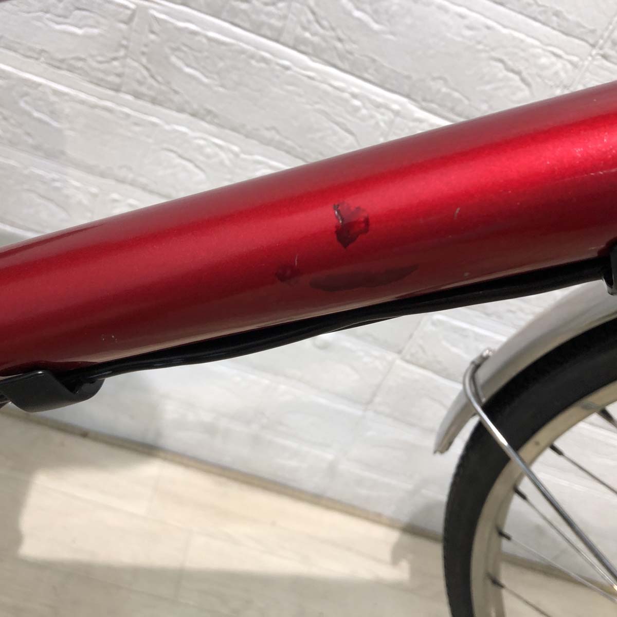 中古電動自転車 新品バッテリー パナソニック ビビ DX CITY ビビ DX シティ レッド 27インチ YB093