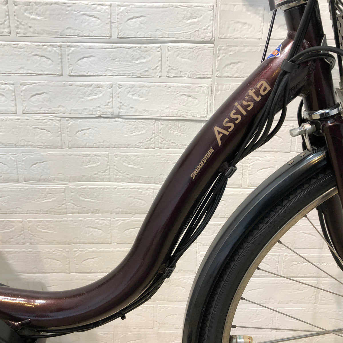電動自転車 №3447 ブリヂストン アシスタ 26インチ ブラウン ブリヂストン アシスタ 26インチ 6.6ah ブラウン デジタル 電動自転車