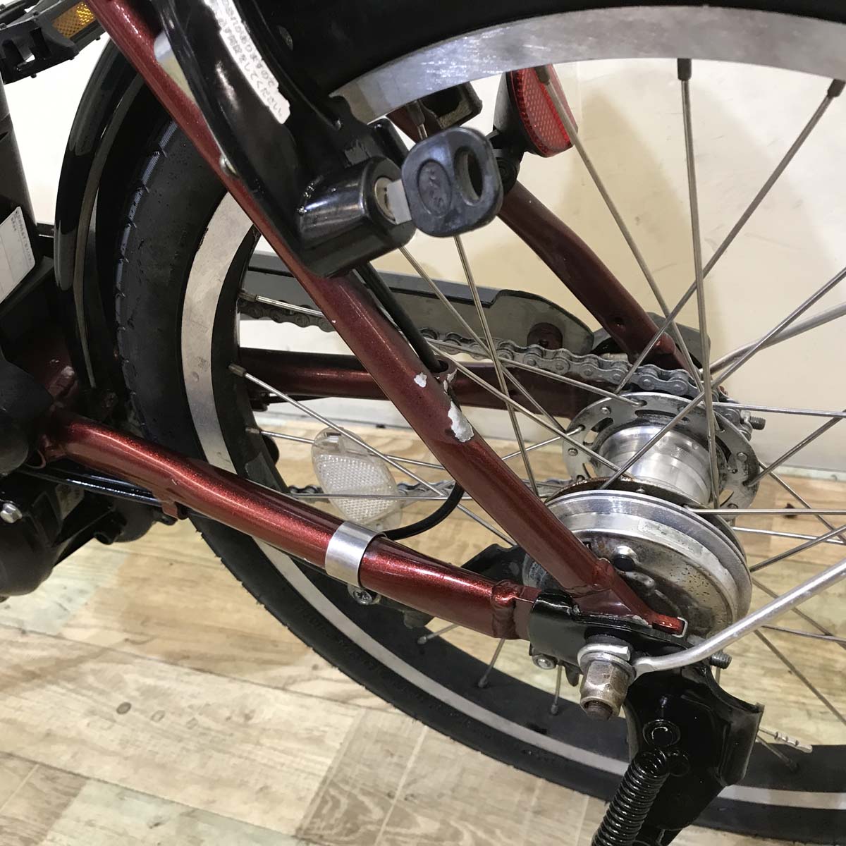 中古電動自転車 ヤマハ PAS CITY C パス シティ シー レッド 20インチ KA124