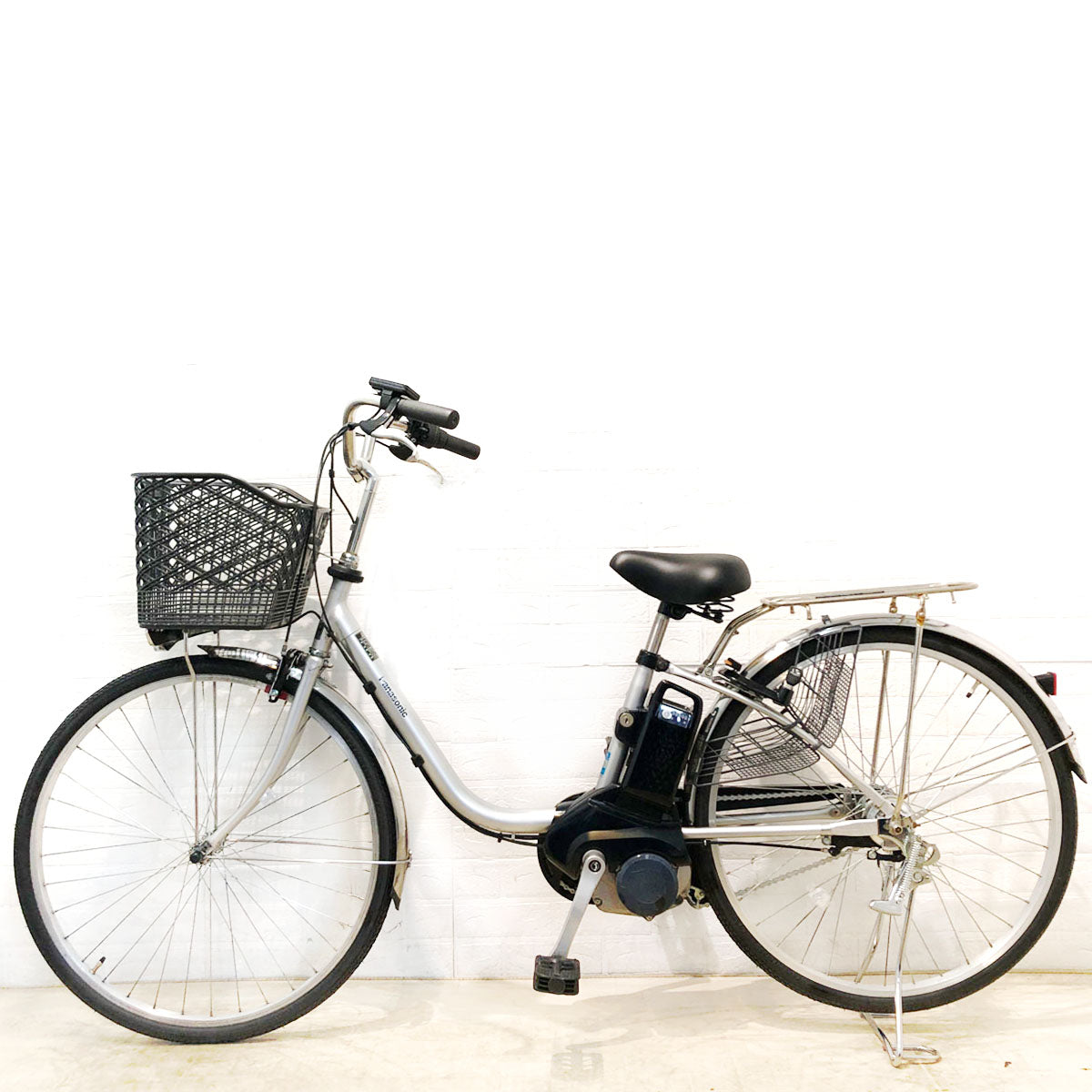 中古電動自転車 パナソニック ビビ SX シルバー 26インチ YC012 
