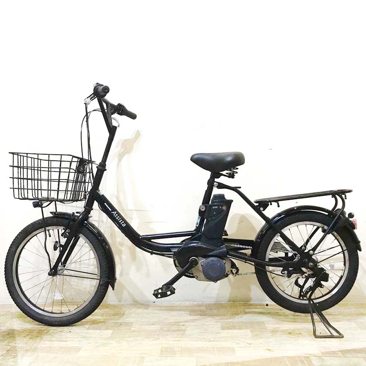 中古電動自転車 ブリヂストン アシスタ ベーシック ミニ ブラック 前20×後18インチ KA129 