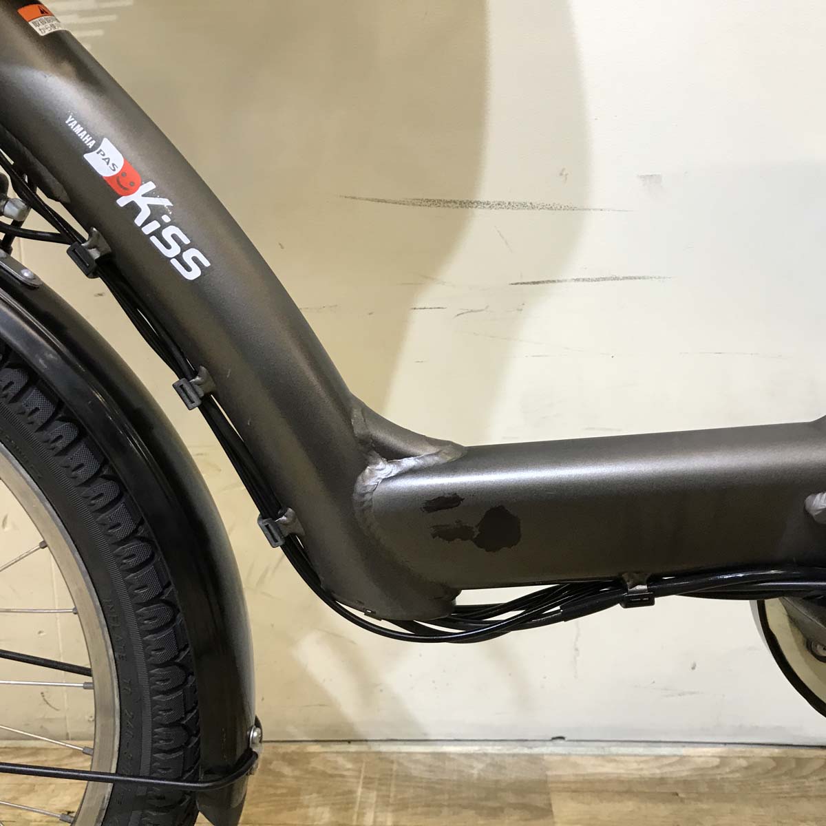 中古電動自転車 ヤマハ PAS Kiss mini パス キッス ミニ グレー 20インチ KG008