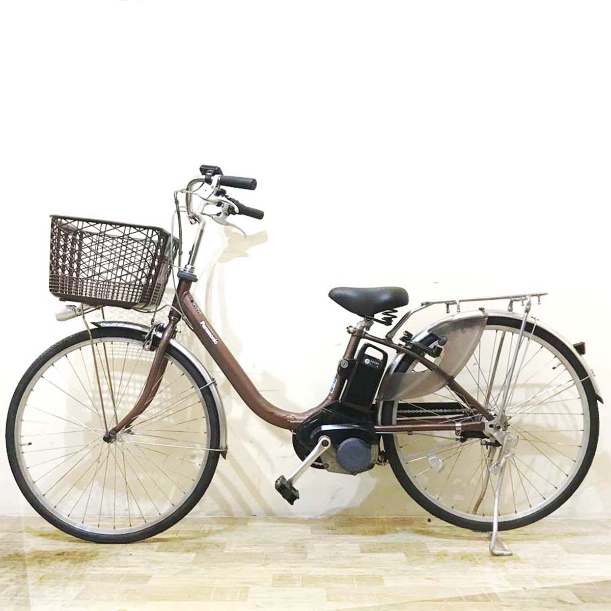 中古電動自転車 パナソニック ビビ LU ブラウン 26インチ KB006