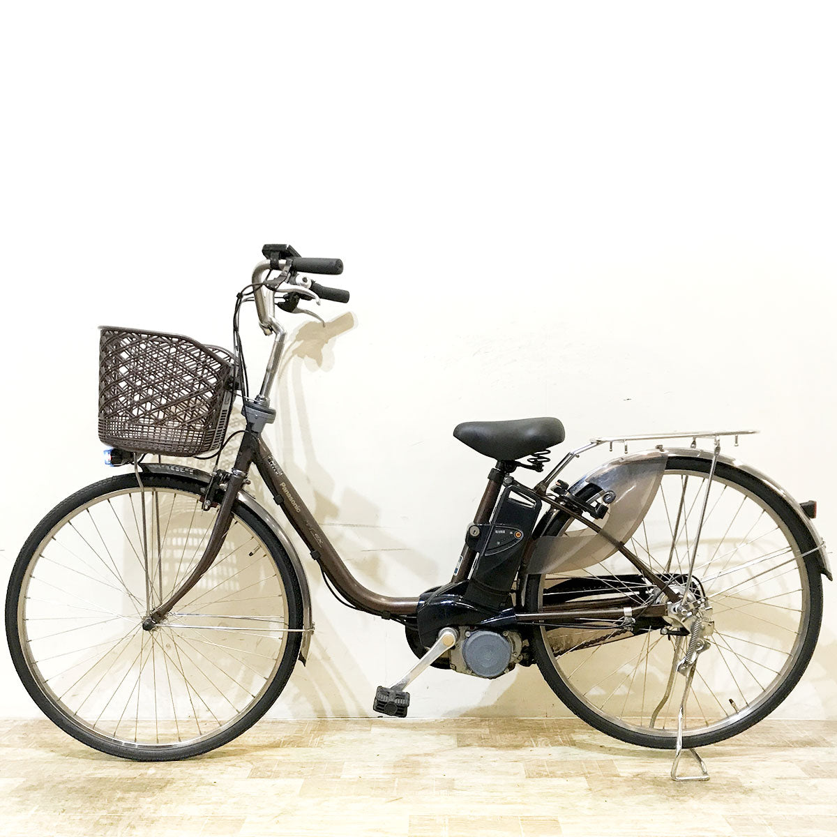 中古電動自転車 パナソニック ビビEX ブラウン 26インチ KG019